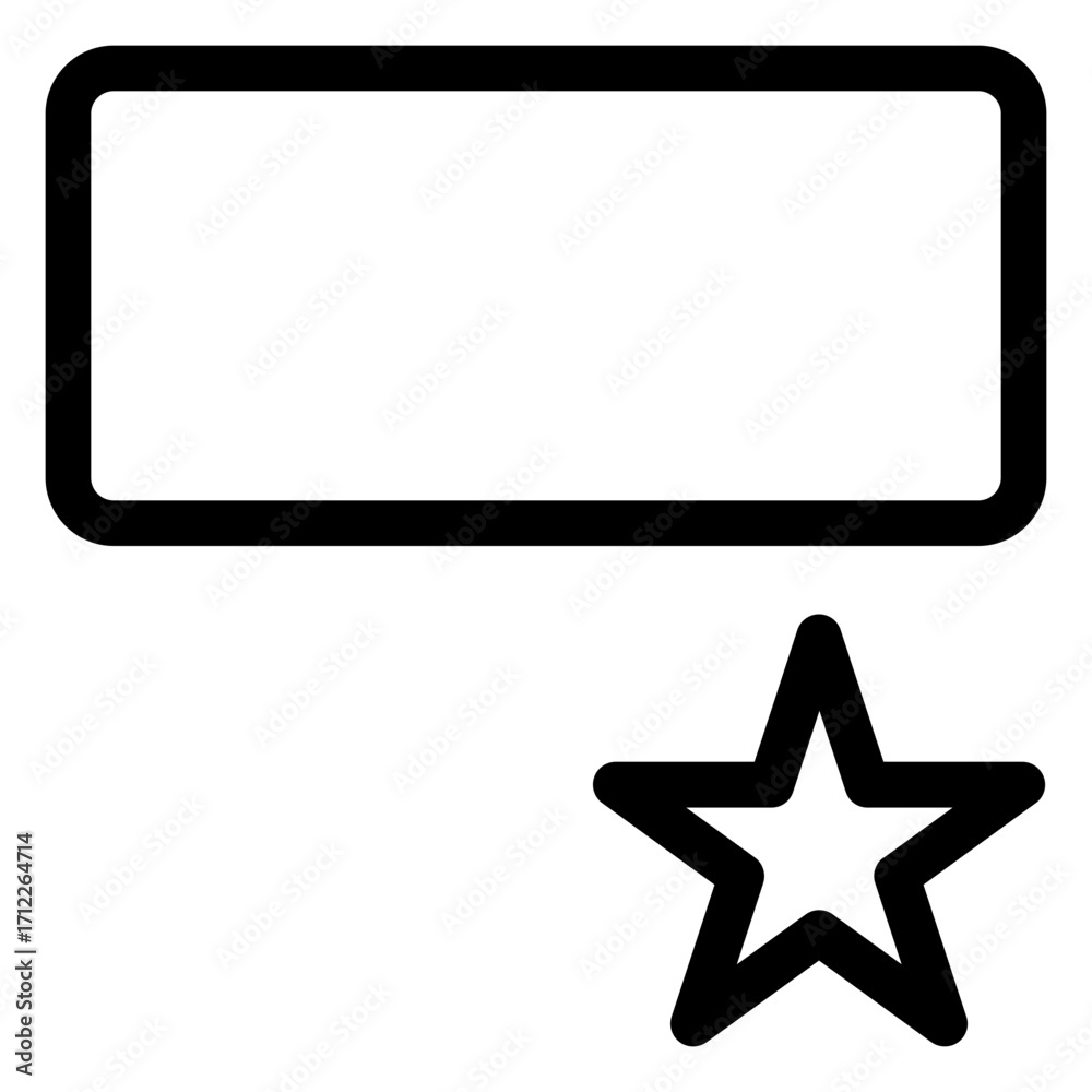Fototapeta premium Stylish star design representing favorites or top choices for apps and websites
