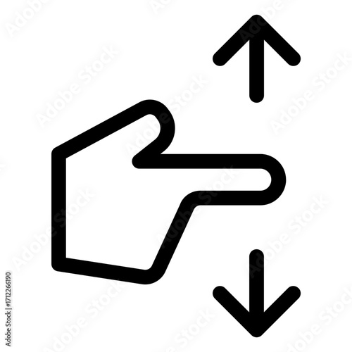 Vertical swipe gesture for touchscreens and mobile applications