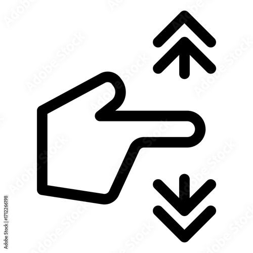 Vertical swipe gesture for touchscreens and mobile applications