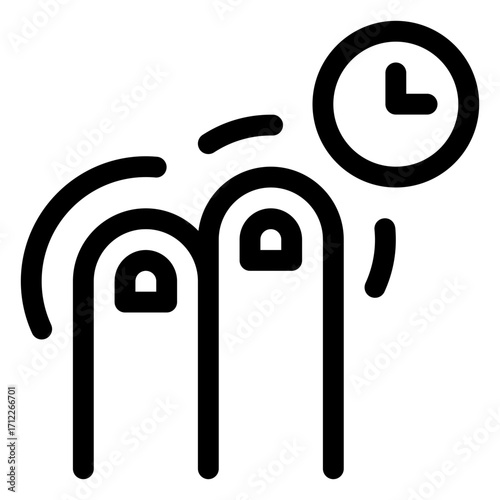 Two-finger tap gesture representing time management and quick access features for mobile applications and user interfaces