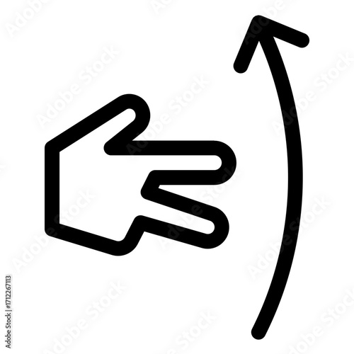 Two-finger swipe up gesture for touchscreens and mobile devices, representing navigation and interaction in user interfaces