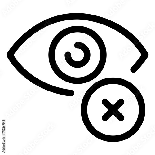 Iris scan access denied alert for security and authentication systems