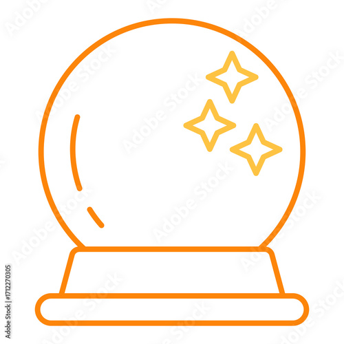 Crystal Ball Colored Line Icon Vector Illustration
