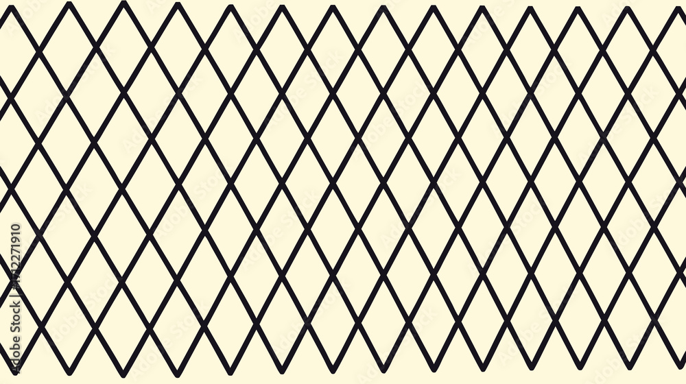 Fototapeta premium Geometric pattern with black diamonds on cream background 
