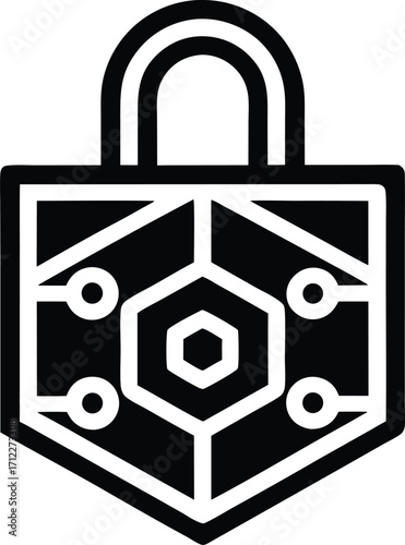 Nft lock vector icon.