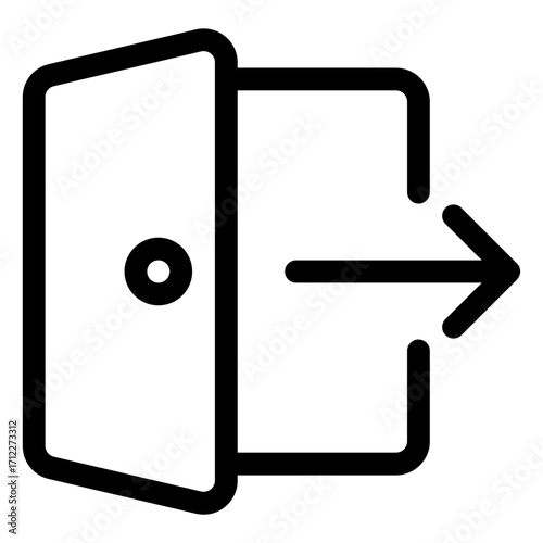 Simple logout button design for user interface and web applications