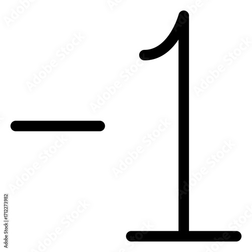 Simple minus sign for subtraction and negative value representation in digital interfaces and applications