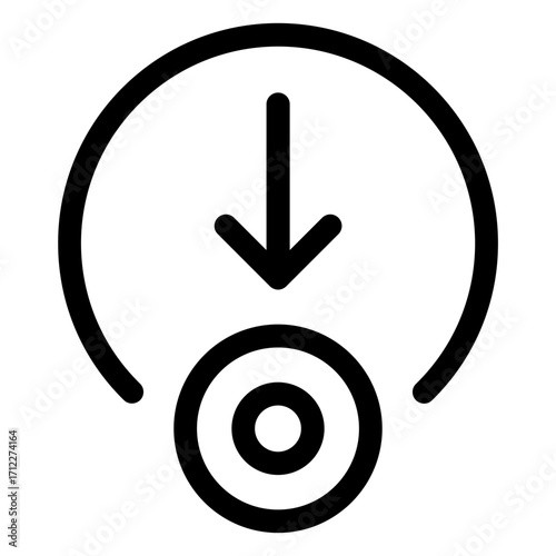 Downward movement indicator for user interface navigation and design