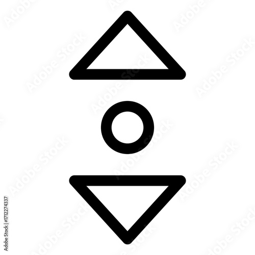 Upward movement graphic for dynamic user interface and navigation design