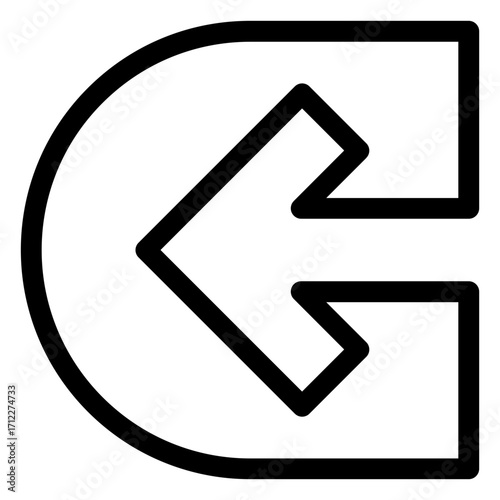 Left-facing navigation arrow for user interface design and web applications