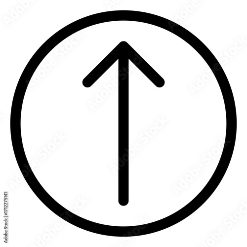 Circular navigation arrow pointing upwards for intuitive user interface design and enhanced app functionality