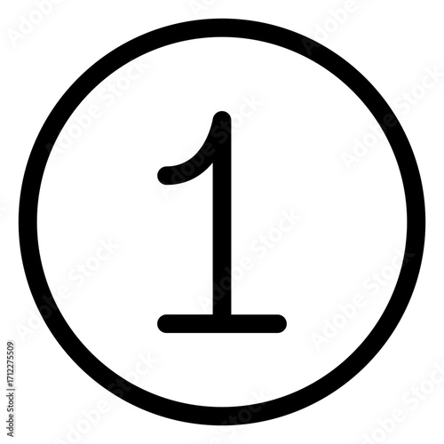 Stylized circular badge representing first place achievement or top ranking in competitions and awards