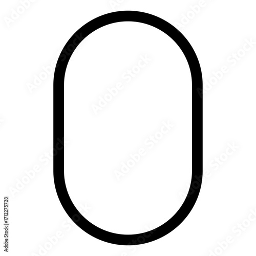 Stylized representation of the number zero for digital design, mathematics, and educational materials