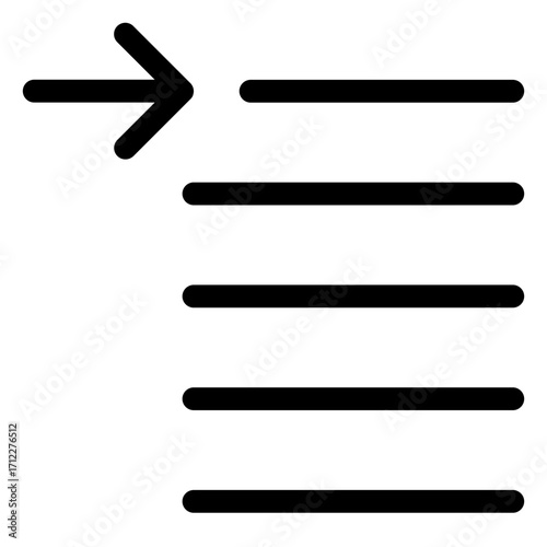 First line paragraph indent design for text formatting and document editing applications