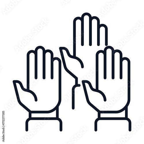 Hands Raised in Vote Icon