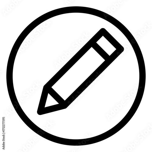 Creative pencil design in a circular shape for artistic and educational applications