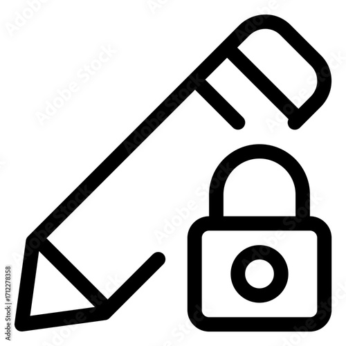 Creative pencil editing tool with a secure lock for protecting sensitive documents and notes