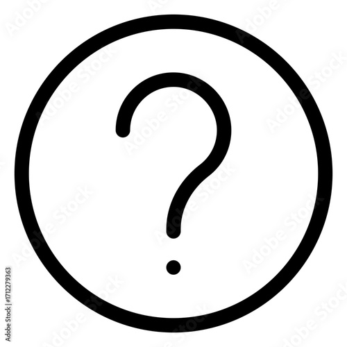 Assistance and support concept with a question mark in a circular design for help and guidance applications