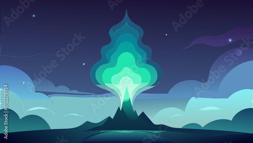 night landscape with moon