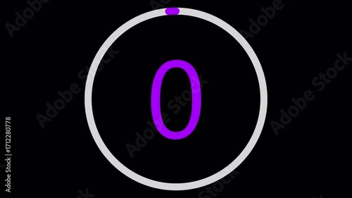 Simple five seconds countdown animation for design