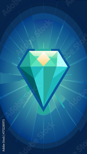 diamond on blue background