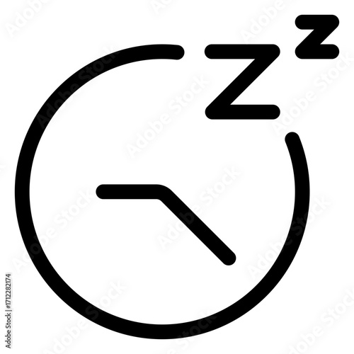 Stylish clock design representing sleep time and relaxation for wellness apps and bedtime reminders