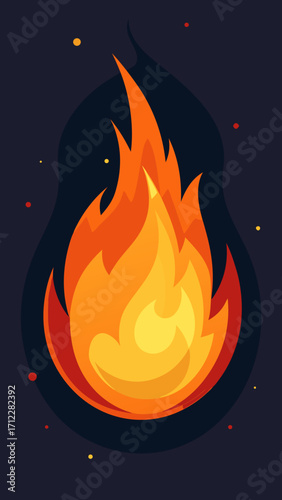 vector illustration of burning fire