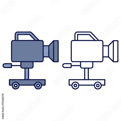 Television Camera Illustration Video Production Equipment Flat Design