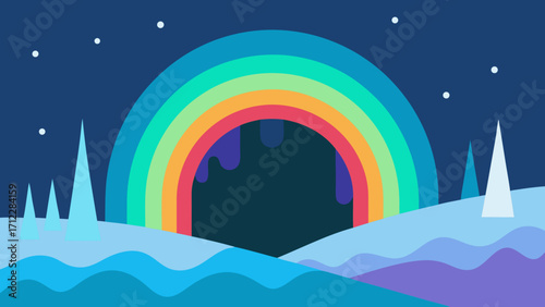landscape with rainbow