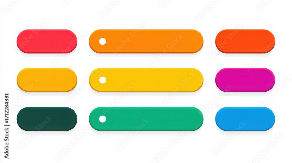 Obraz premium Vibrant Colored Rectangles on White Background for Design Projects