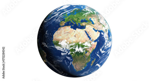 Earth planet globe isolated on transparent background