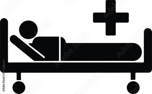 Patient bed vector icon.