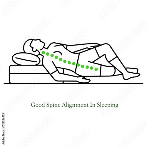 Good Spine Alignment in Sleeping Position for Healthy Living.