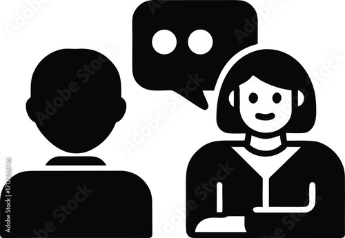 Patient chat vector icon.
