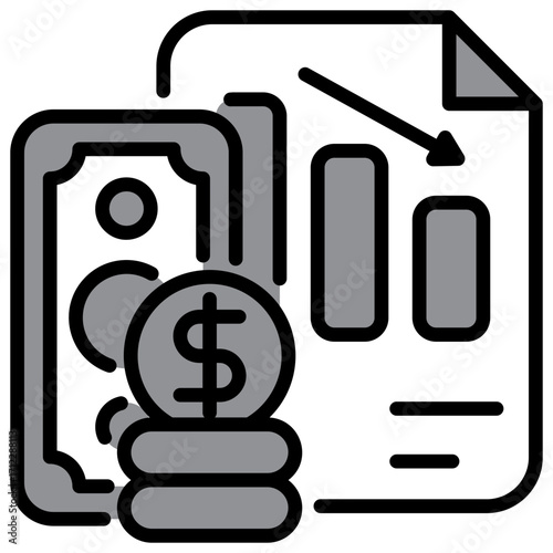 Deficit Single Icon Pack Multystyte Illustration