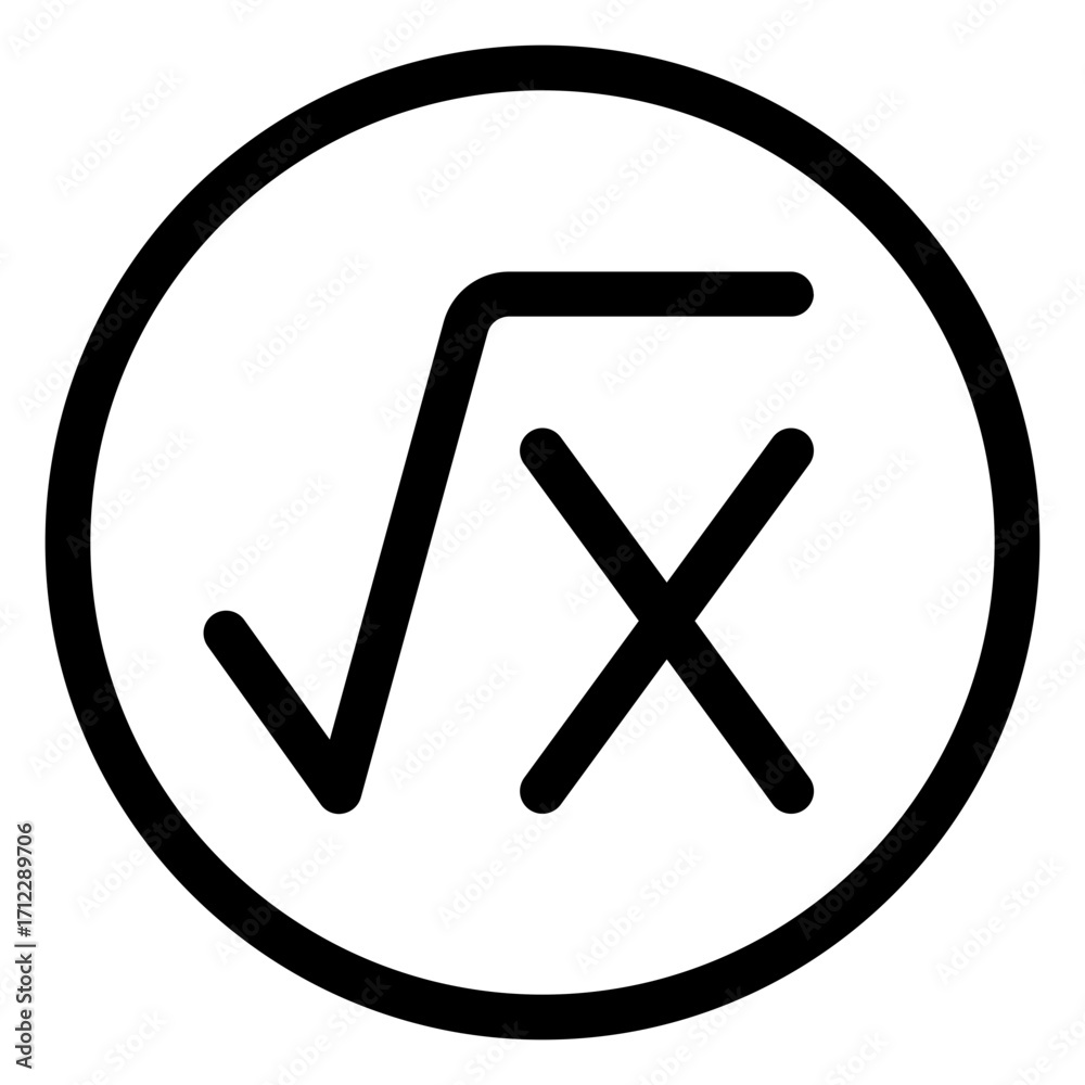 Obraz premium Mathematical representation of square root within a circular design for educational and analytical purposes