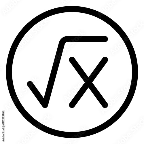 Mathematical representation of square root within a circular design for educational and analytical purposes