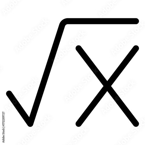 Mathematical representation of square root concept for educational materials and digital applications
