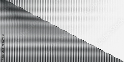 black and white dot pattern with a diagonal split.