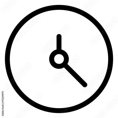Circular time clock design representing punctuality and time management for apps and websites
