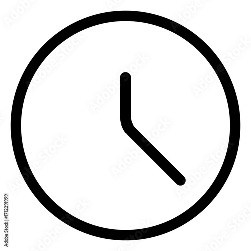 Circular time clock design representing punctuality and time management for productivity applications and scheduling tools
