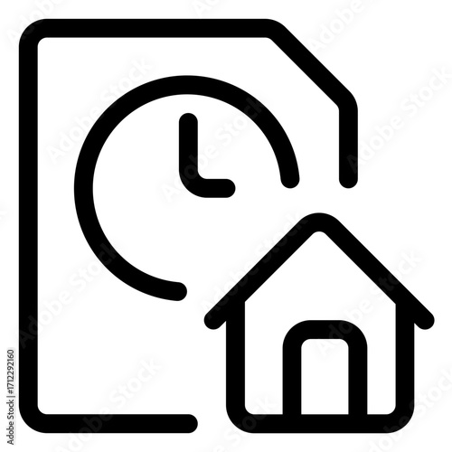 Stylish time clock design representing home and productivity for modern applications and websites