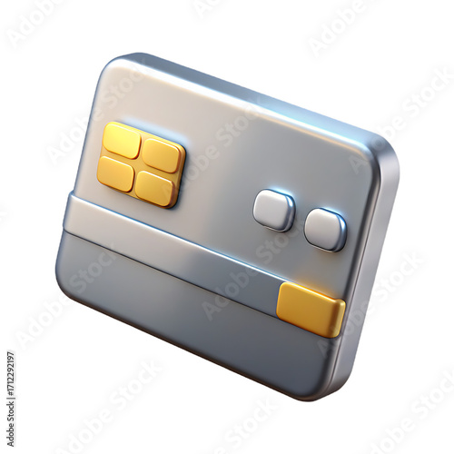 Stylized 3D Credit Card Illustration for Banking and Finance Needs
