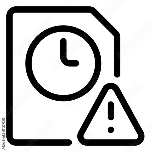 Warning sign for time management and deadline reminders in professional settings