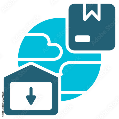 Import Glyph Blue Icon