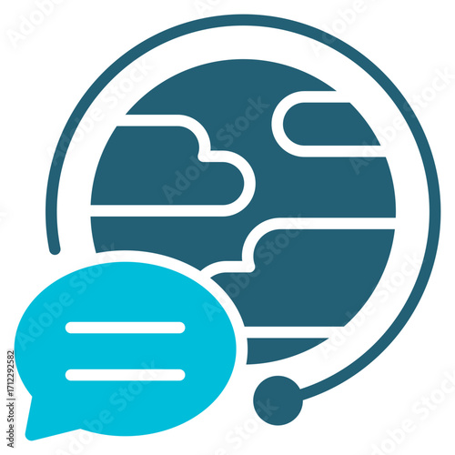 Globalization Glyph Blue Icon