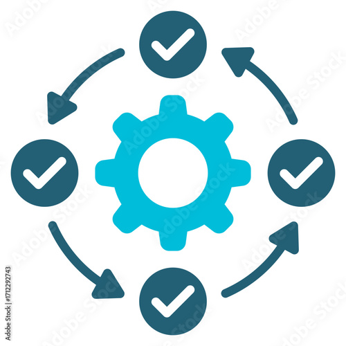 Integration Glyph Blue Icon