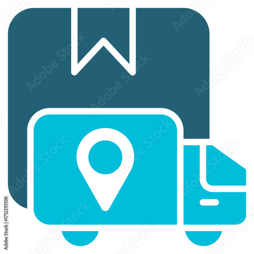 Distribution Glyph Blue Icon