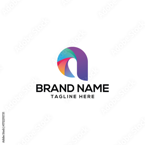 Multicolor modern abstract logo design finance, insurance, banking, industrial and tech brand.