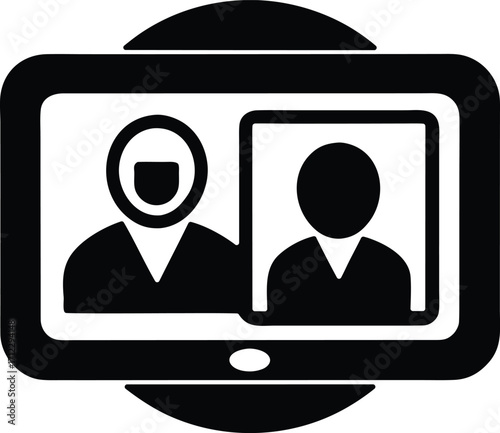 Video consultation vector icon.
